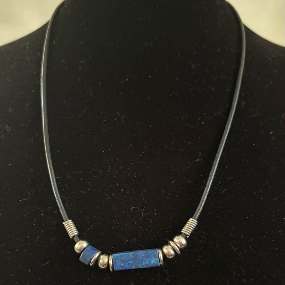 Elegant Blue and Silver Beaded Necklace